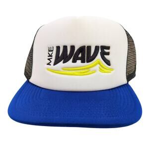 DOME MKE WAVE Trucker Hat Cap White Blue Black Mesh Snapback Adjustable Men's